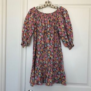 Anthropologie Floral Off The Shoulder Mini Dress